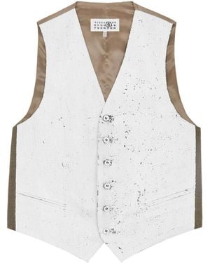 MM6 by Maison Margiela Button-Up Sleeveless Waistcoat - White