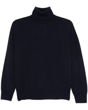 Emporio Armani Ribbed Turtleneck Knitted Jumper - Blue