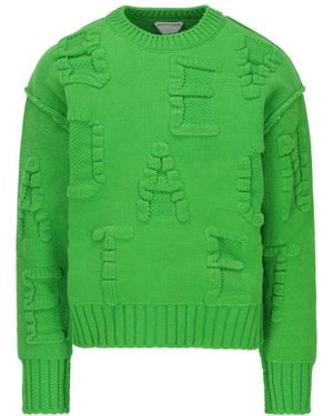 Bottega Veneta Knitted Long-Sleeve Jumper - Green