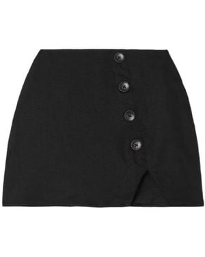 Reformation Taylor Button Detail Mini Skirt - Black