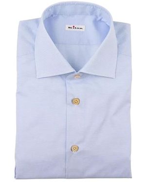 Kiton Spread-Collar Shirt - Blue
