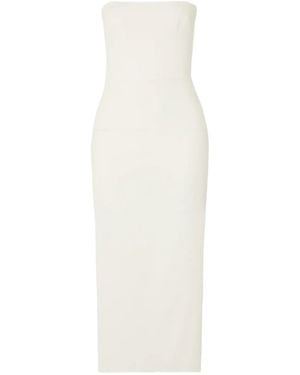 Alex Perry Strapless Crepe Midi Dress - White