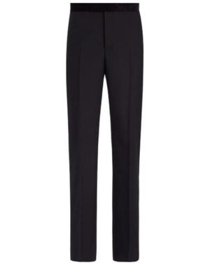 Dior Homme Pleat Detailed Straight Leg Trousers - Blue