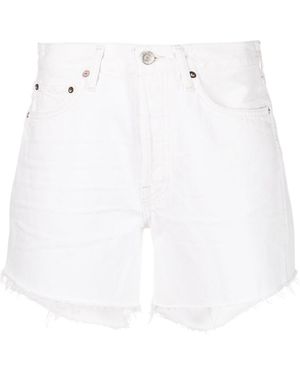 Agolde Parker High Rise Denim Shorts - White
