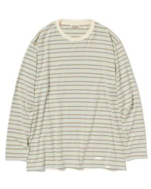 AURALEE Striped T-Shirt - White