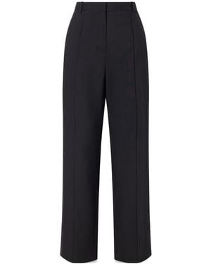 St. Agni Pleated Pinstripe Wide-Leg Trousers - Blue