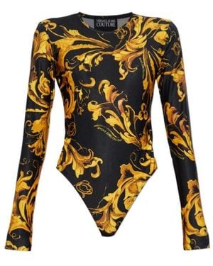 Versace Jeans Couture Barocco-Print Bodysuit - Black