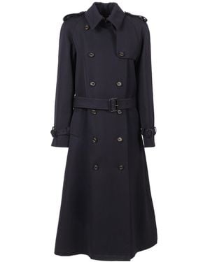 Sealup Double-Breasted Belted Coat - Blue