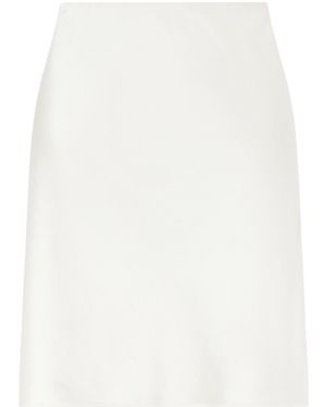 Leset Barb Satin Midi Skirt - White