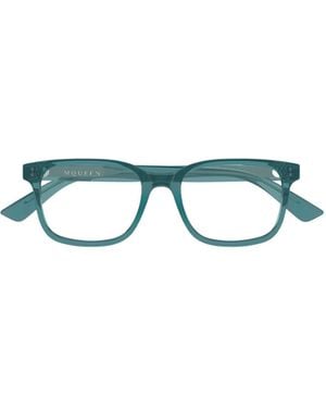 McQueen Eyewear Square Frame Glasses - Blue