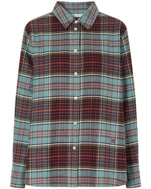 High Sport Checked Logo-Embroidered Cotton-Flannel Shirt - Multicolour