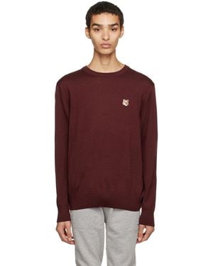Maison Kitsuné Logo Crew-Neck Jumper - Red