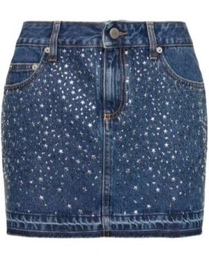 Alessandra Rich Denim Mini Skirt - Blue