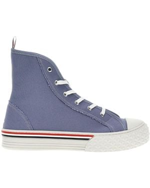 Thom Browne Rwb-Stripe Round-Toe Trainers - Blue