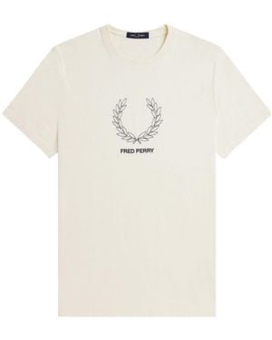 Fred Perry Outline Laurel Wreath T-Shirt - White