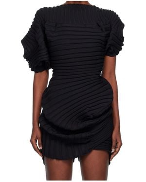 Issey Miyake (As It Is) Ribbed Asymmetric Top - Black