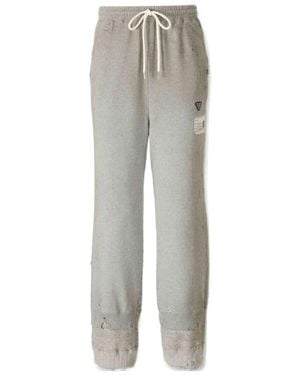 Maison Mihara Yasuhiro Drawstring Distressed Track Trousers - Grey
