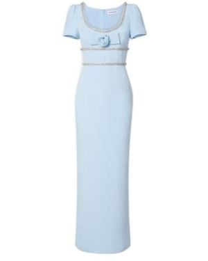 Self-Portrait Elegant Long Dress - Blue