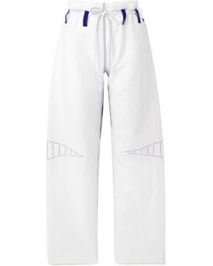 Tory Burch Drawstring Wide-Leg Trousers - White