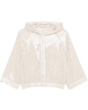 Peserico Zip Fastening Hooded Jacket - Natural