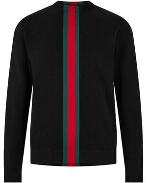 Gucci Fine-Knit Crew Neck Jumper - Black