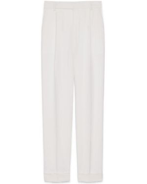 Saint Laurent Wool Tailored Trousers - White