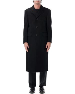 DUNST Single-Breasted Long Coat - Black