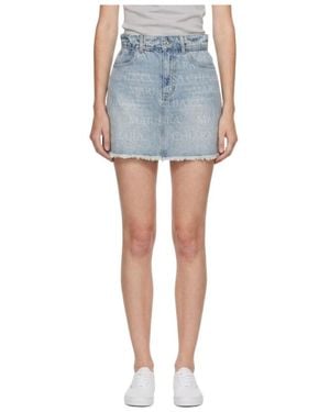 Marissa Chiara Denim Skirt With Belt Loops - Blue