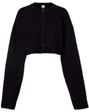 TOTEME Cropped Wool-Blend Cardigan - Black