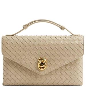 Bottega Veneta Intrecciato Knot Lock Crossbody Bag - Metallic