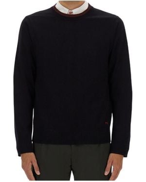 Paul Smith Ps Paul Smith Contrast-Collar Jumper - Black
