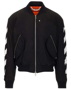 Off-White c/o Virgil Abloh Diagonal-Stripe Bomber Jacket - Black