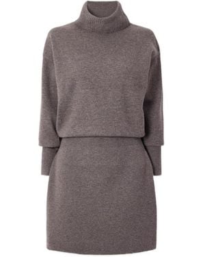Veronica Beard Cassidy High-Neck Mini Dress - Gray