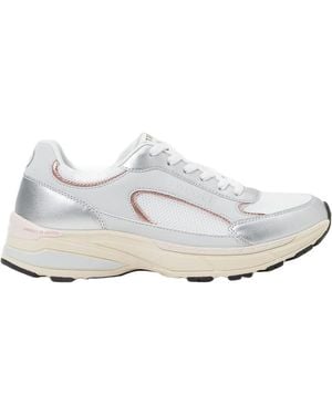 Twinset Metallic Panelled Trainers - White