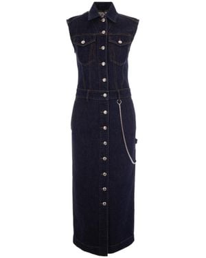 Sportmax Farfalla Button-Up Denim Dress - Blue