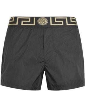 Versace Logo Swimming Trunks - Gray