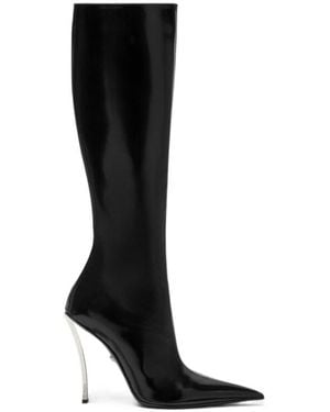 Versace Pin-Point Knee-High Boots - Black
