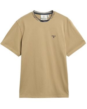 Barbour Innercheck Trim Crewneck Tshirt - Natural