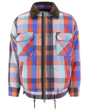 Sacai Tartan Down Jacket - Blue