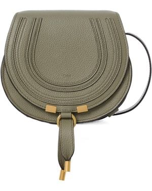 Chloé Chloé Marcie Logo Detailed Saddle Bag - Green