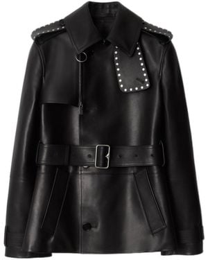 Burberry Belted Collared Trench Jacket - Black
