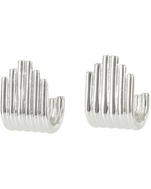 FEDERICA TOSI Lea Ribbed Hoop Earrings - White