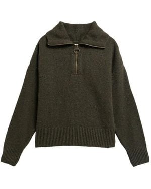Barbour Lavensdale Quarter-Zip Sweater - Green