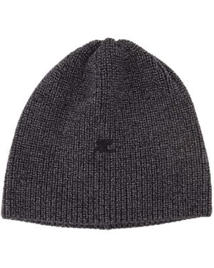 Courreges Ribbed-Knit Beanie - Blue