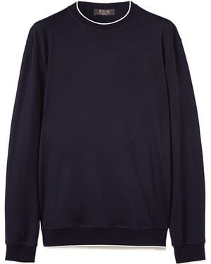 Loro Piana Gok Freshly Cut Wool Round-Neck Jumper - Blue