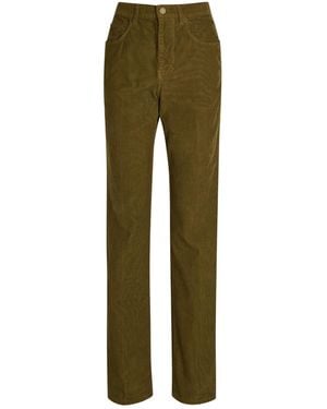 Saint Laurent High-Waist Bootcut Pants - Green