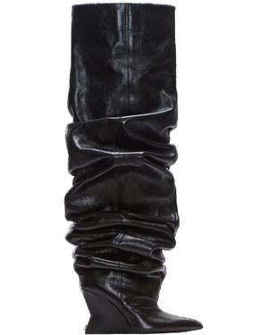 Balmain Wedge Thigh-High Boots - Black