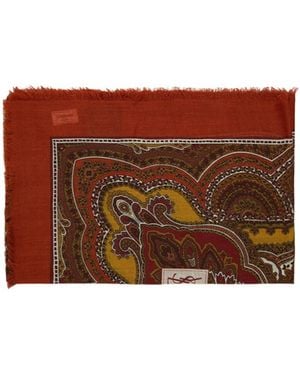 Saint Laurent Patterned Scarf - Brown