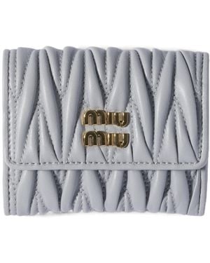 Miu Miu Matelassé Nappa Leather Small Wallet - White