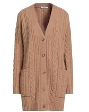 Max Mara Stylish Solid Color Knit Cardigan - Brown
